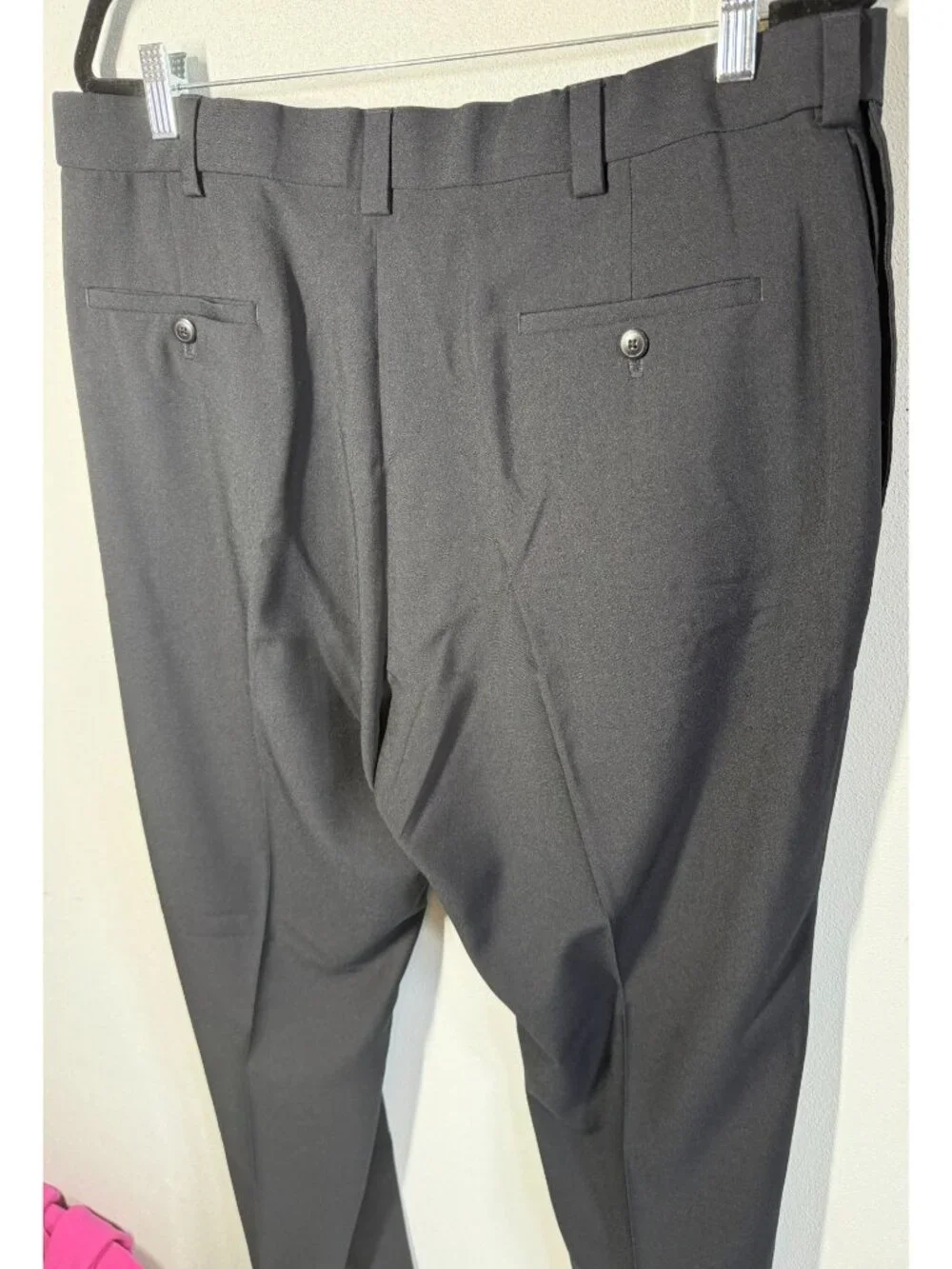 Haggar Mens‎ Dress Pants 38x34 Black Straight Leg Career Office